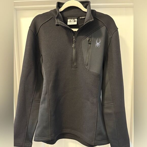 Spyder Bandit 1/2 Zip Black Pullover with Logo Size Large - Picture 5 of 6